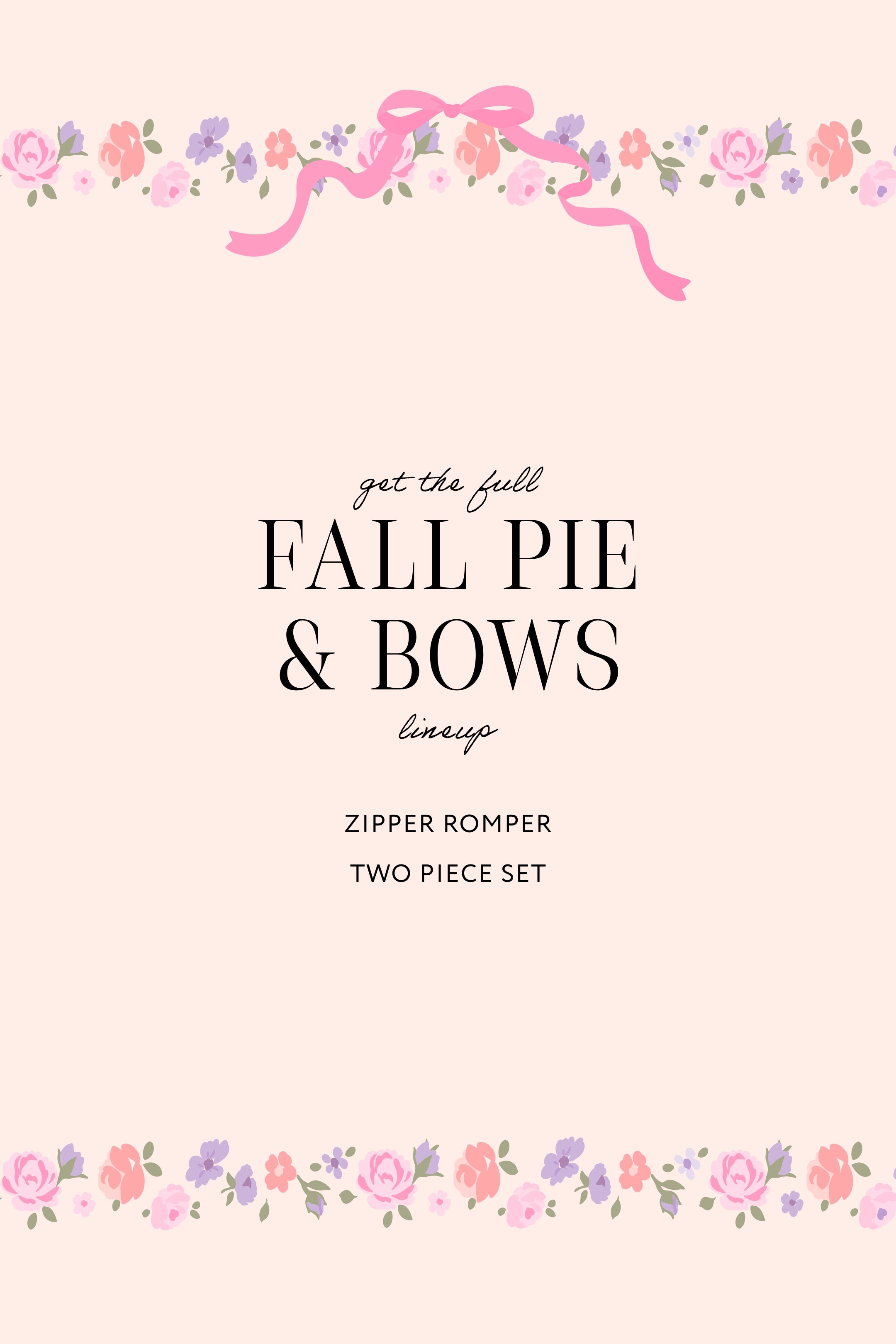 Fall Pie and Bows Two Piece Set