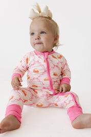 Fall Pie and Bows Zipper Romper