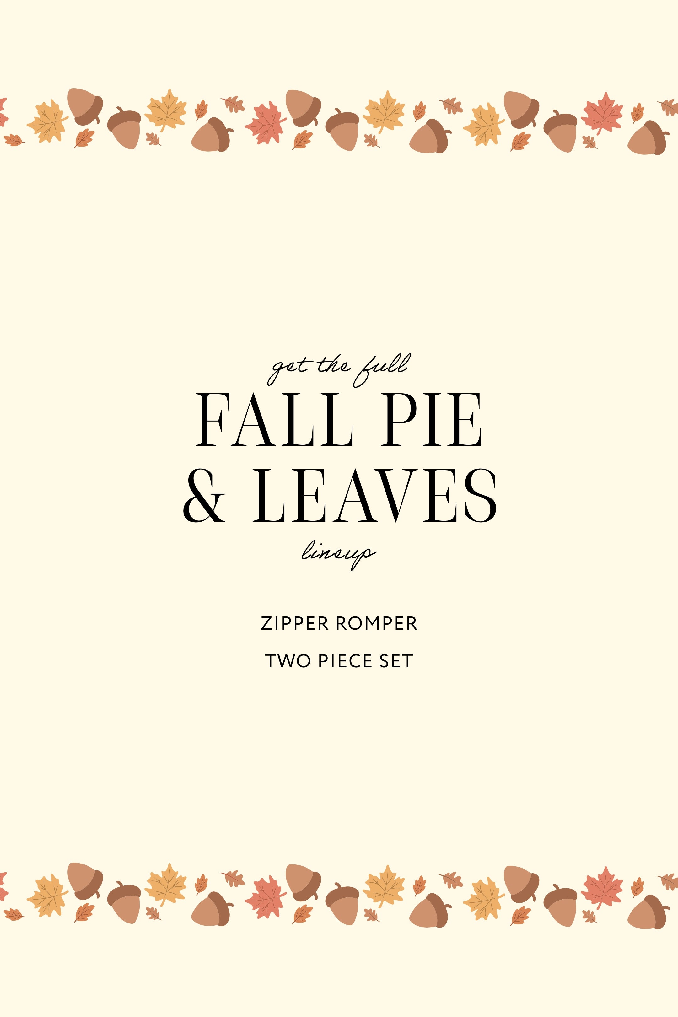 Fall Pie and Leaves Two Piece Set