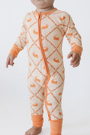 Fall Pie and Leaves Zipper Romper