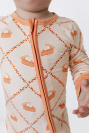 Fall Pie and Leaves Zipper Romper