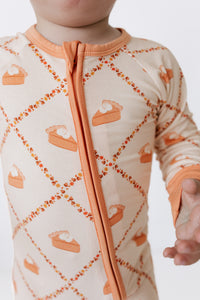 Fall Pie and Leaves Zipper Romper