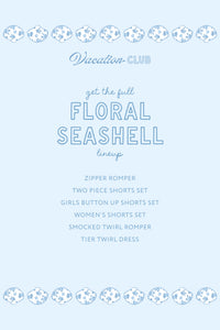 Floral Seashell Button Up Short Set