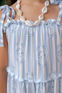 Floral Seashell Tier Twirl Dress