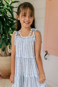 Floral Seashell Tier Twirl Dress
