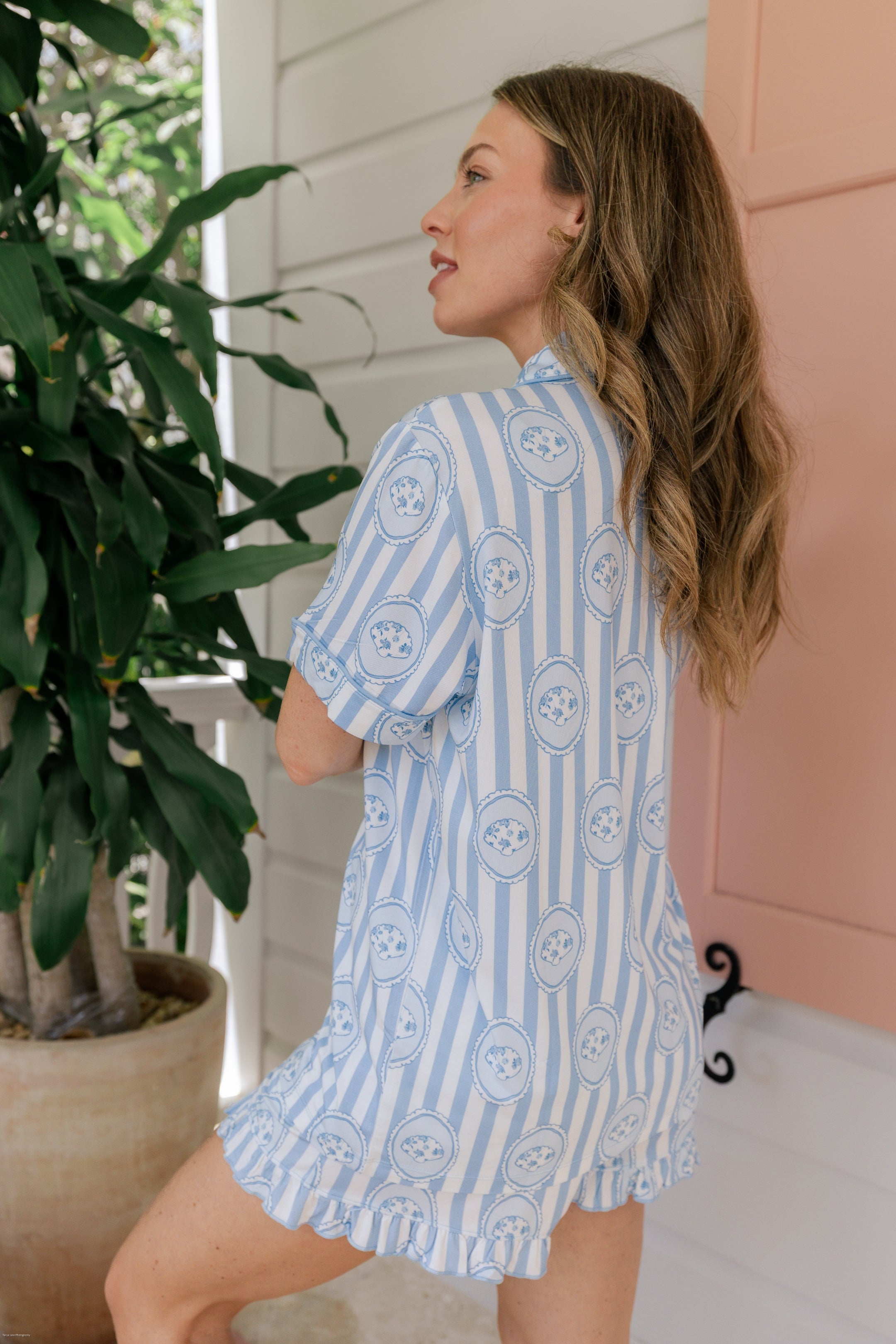Floral Seashell Women's Short Set | Matching Family Pajamas | In