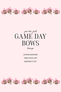 Game Day Bows Zipper Romper