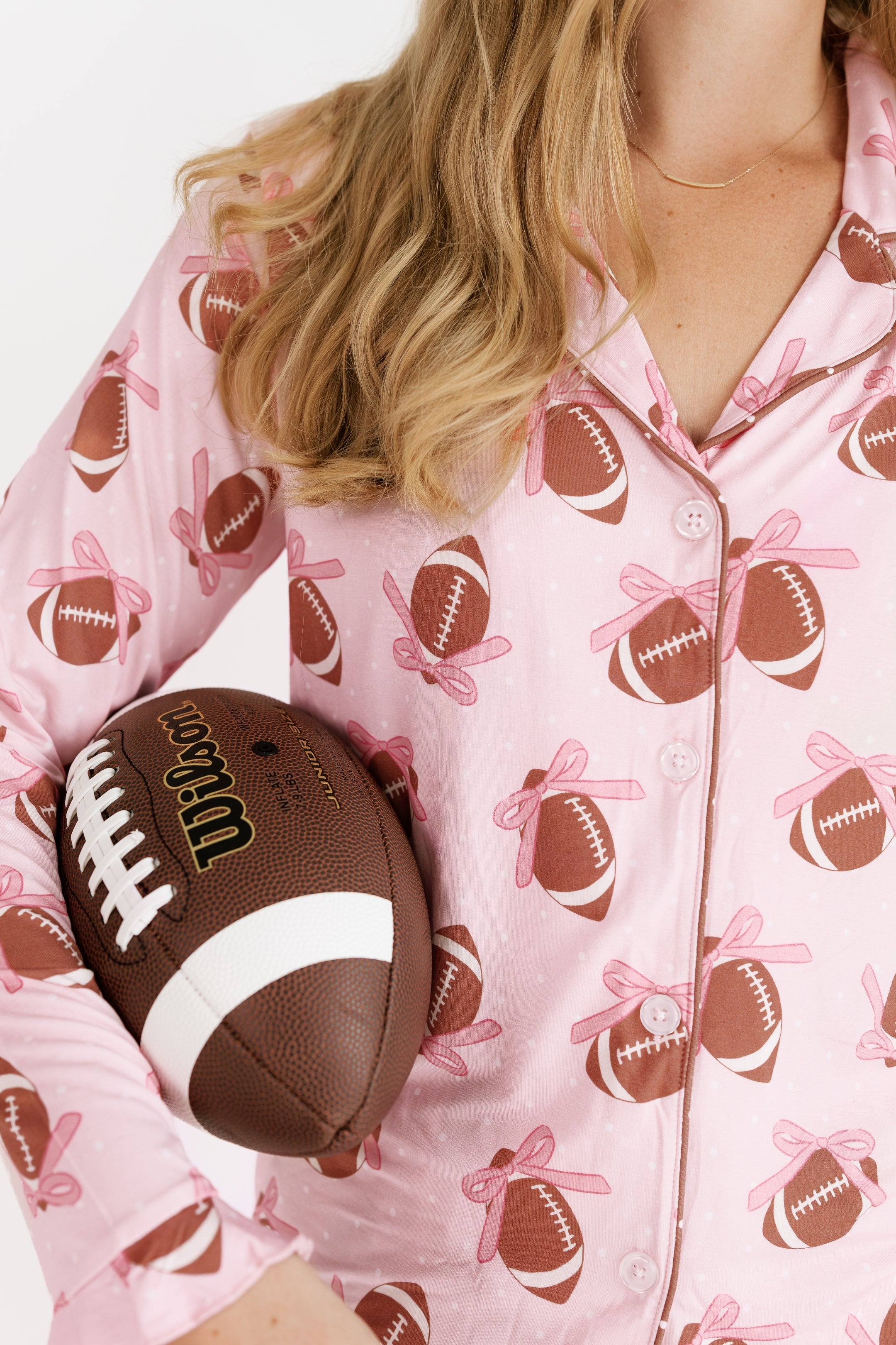 Game Day Bows Women's Long Sleeve Ruffle Set