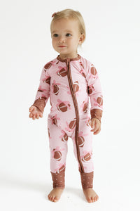 Game Day Bows Zipper Romper