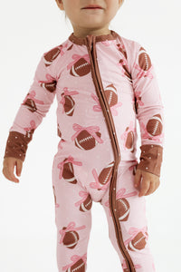 Game Day Bows Zipper Romper