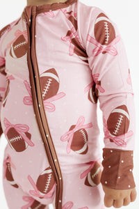Game Day Bows Zipper Romper