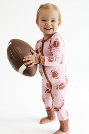 Game Day Bows Zipper Romper