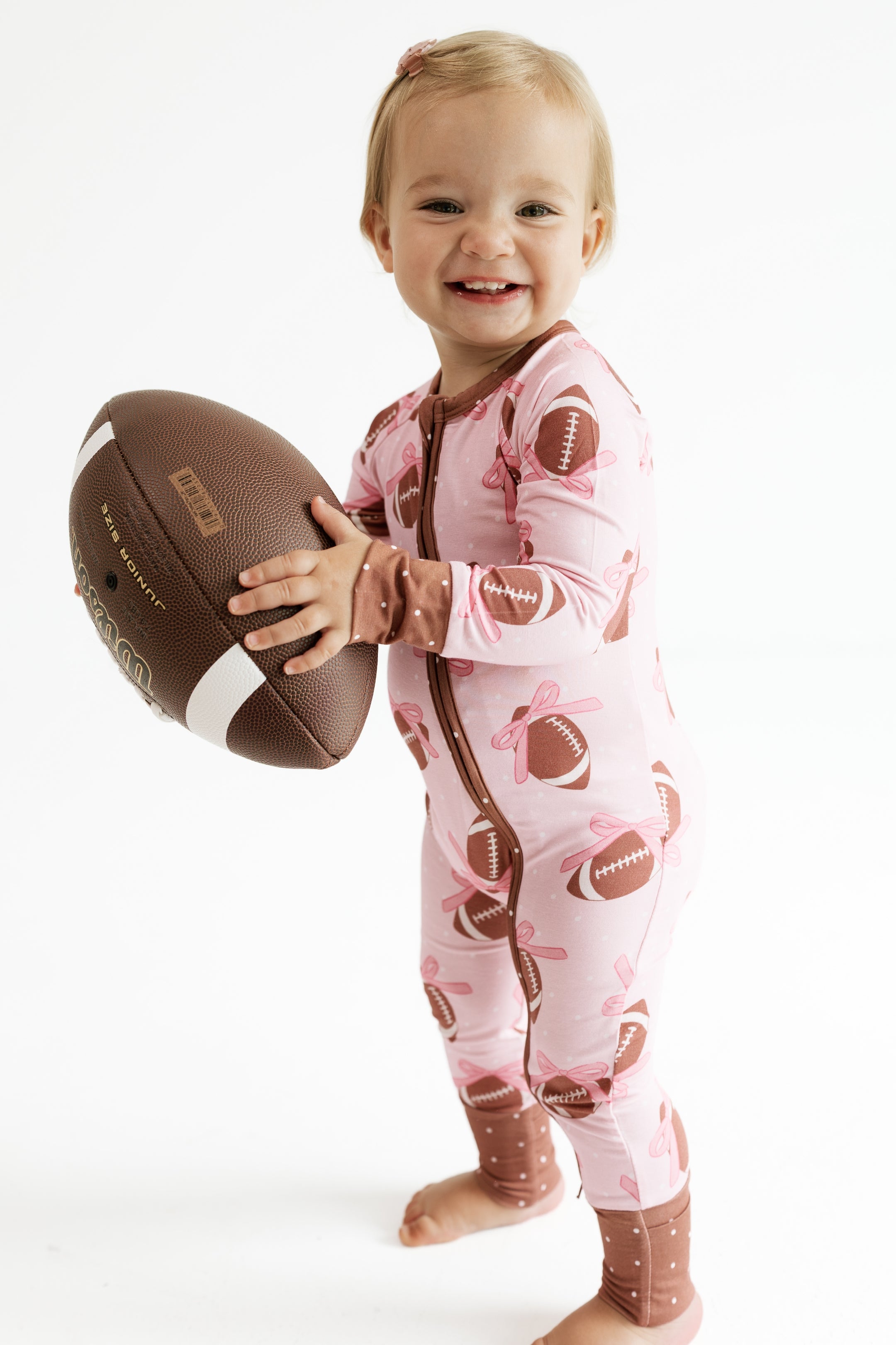 Game Day Bows Zipper Romper
