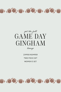 Game Day Gingham Zipper Romper