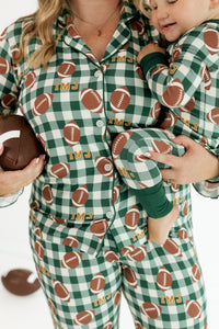 Game Day Gingham Zipper Romper