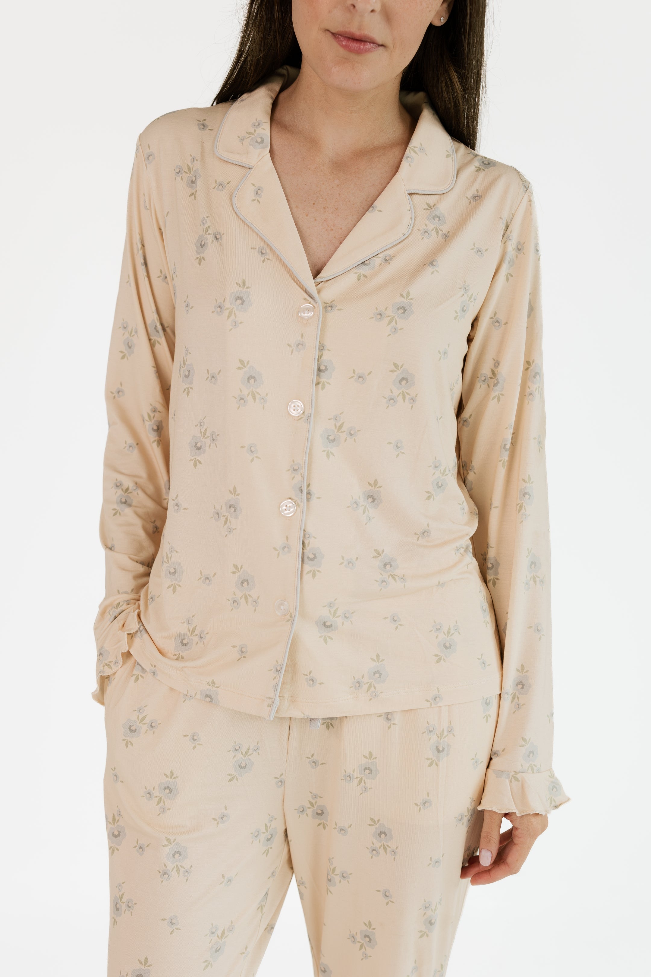 Gemma Floral Women's Long Sleeve Ruffle Set