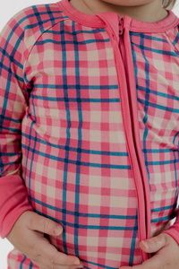 Georgia Plaid Zipper Romper