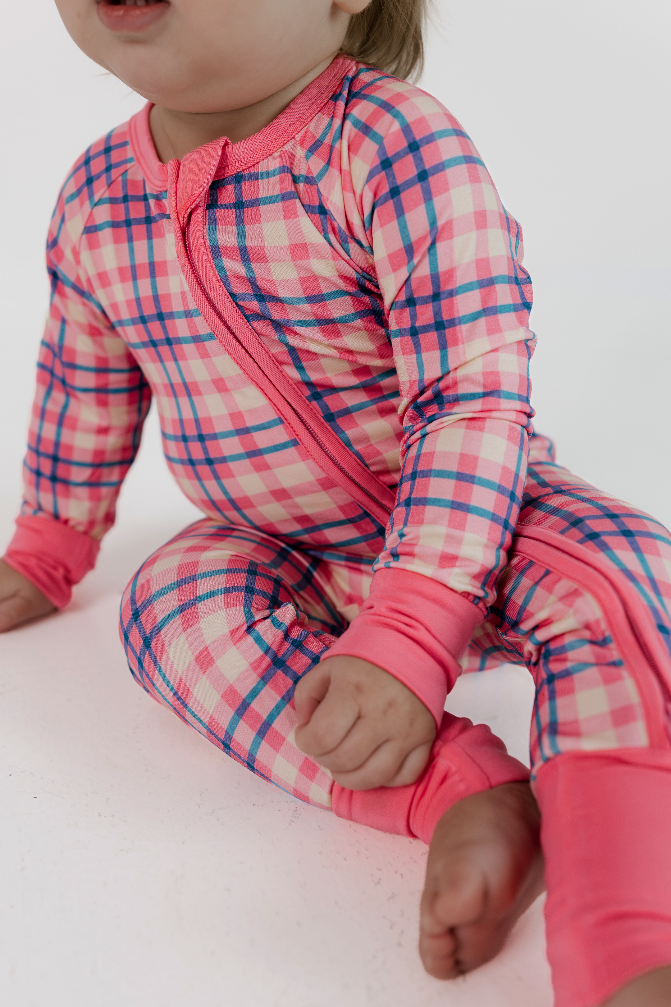Georgia Plaid Zipper Romper