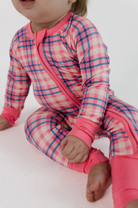 Georgia Plaid Zipper Romper
