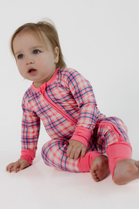 Georgia Plaid Zipper Romper