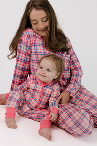 Georgia Plaid Zipper Romper