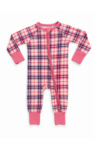 Georgia Plaid Zipper Romper