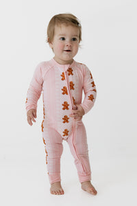 Gingerbread Cookie Zipper Romper