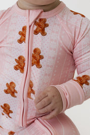 Gingerbread Cookie Zipper Romper