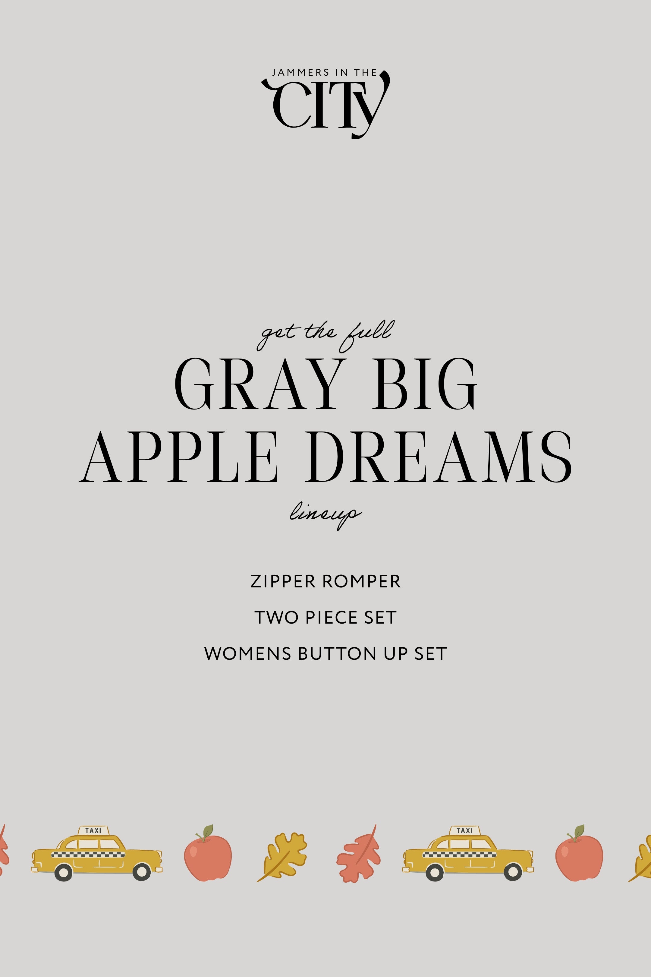 Gray Big Apple Dreams Two Piece Set