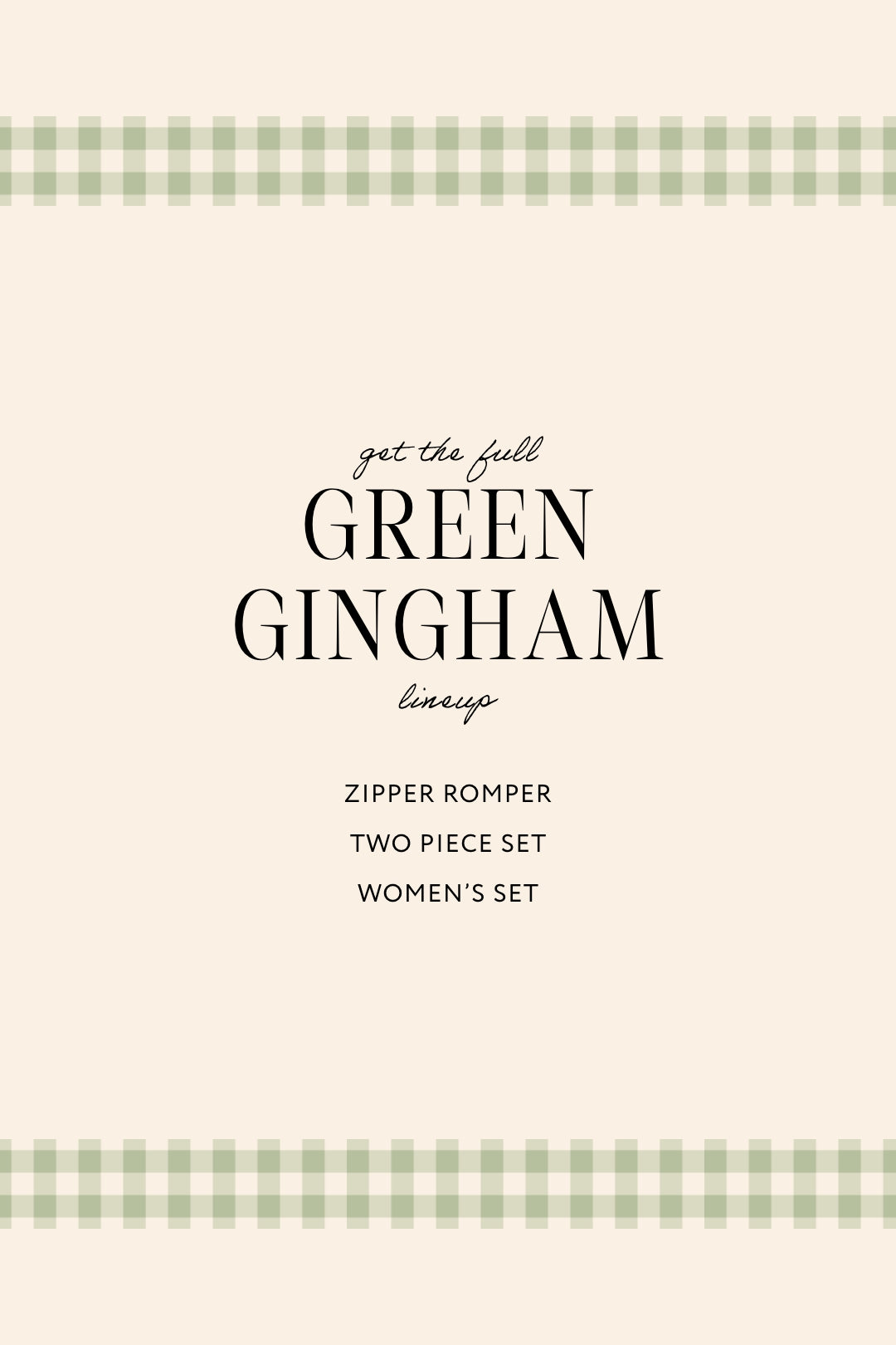 Green Gingham Two Piece Set