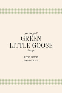 Green Little Goose Zipper Romper