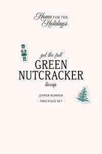 Green Nutcracker Zipper Romper