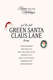Green Santa Claus Lane Zipper Romper