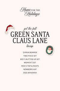 Green Santa Claus Lane Zipper Romper