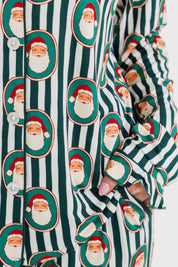 Green Santa Claus Lane Women's Long Sleeve Ruffle Set