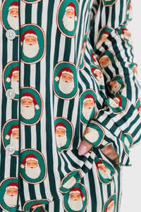 Green Santa Claus Lane Women's Long Sleeve Ruffle Set