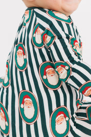 Green Santa Claus Lane Zipper Romper