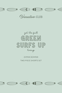 Green Surfs Up Zipper Romper