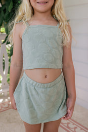 Green Seashell Terry Tank Skort Set