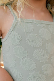 Green Seashell Terry Tank Skort Set