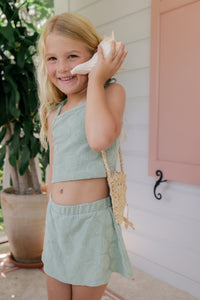 Green Seashell Terry Tank Skort Set