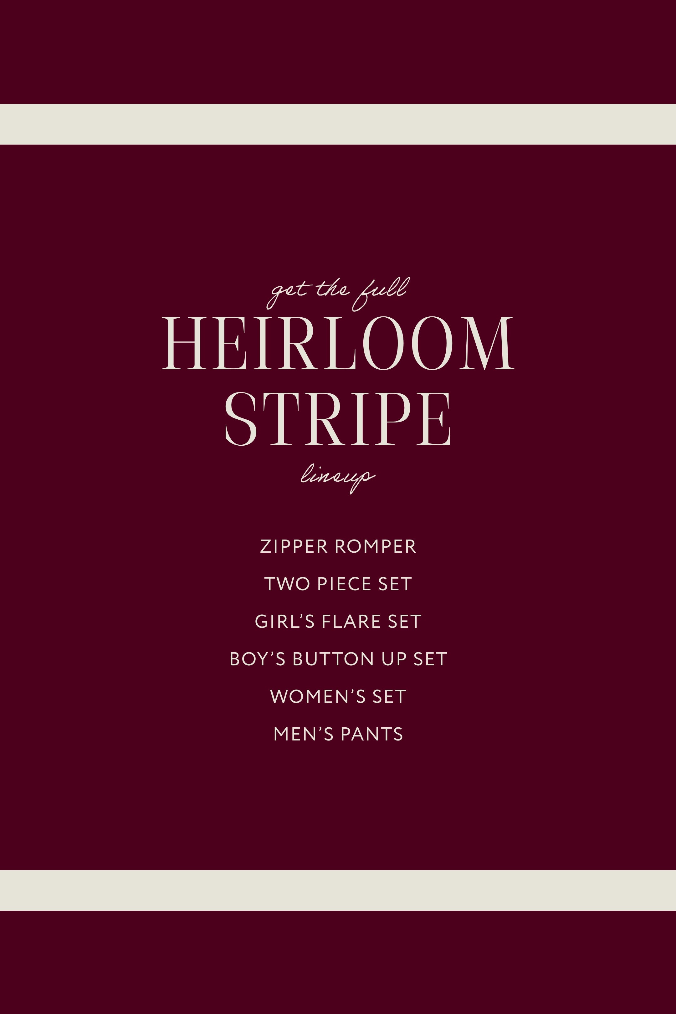 Heirloom Stripe Two Piece Set - IMJ x Sarah Knuth
