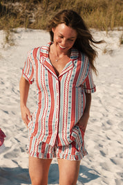 Heritage Striped Women's Short Set