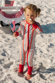 Heritage Striped Zipper Romper