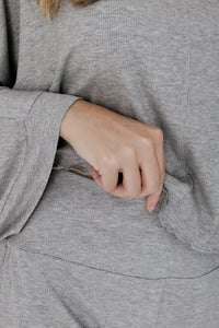 Hudson Gray Ribbed Women's Relaxed Sleeve Set