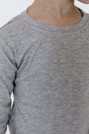Hudson Gray Ribbed Two Piece Set