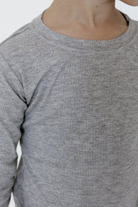 Hudson Gray Ribbed Two Piece Set
