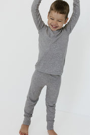 Hudson Gray Ribbed Two Piece Set