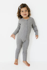 Hudson Gray Ribbed Zipper Romper