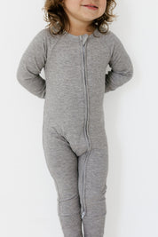 Hudson Gray Ribbed Zipper Romper